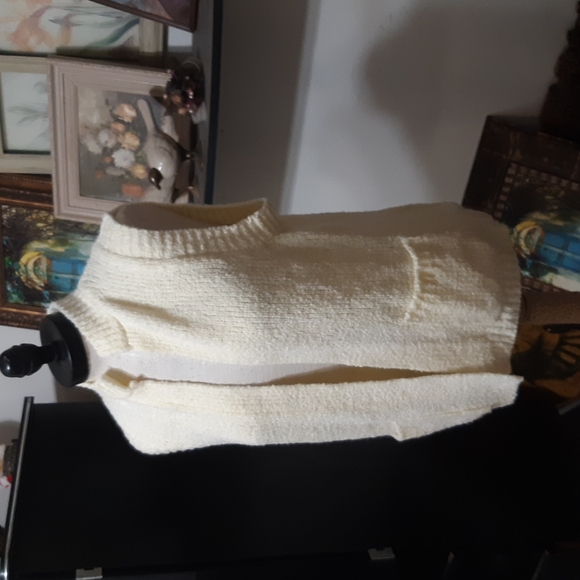 Womens Mens Knit Sweater Vest Open front Yellow Spring BONNIE LEE LEROY 38 b46 - Picture 7 of 8